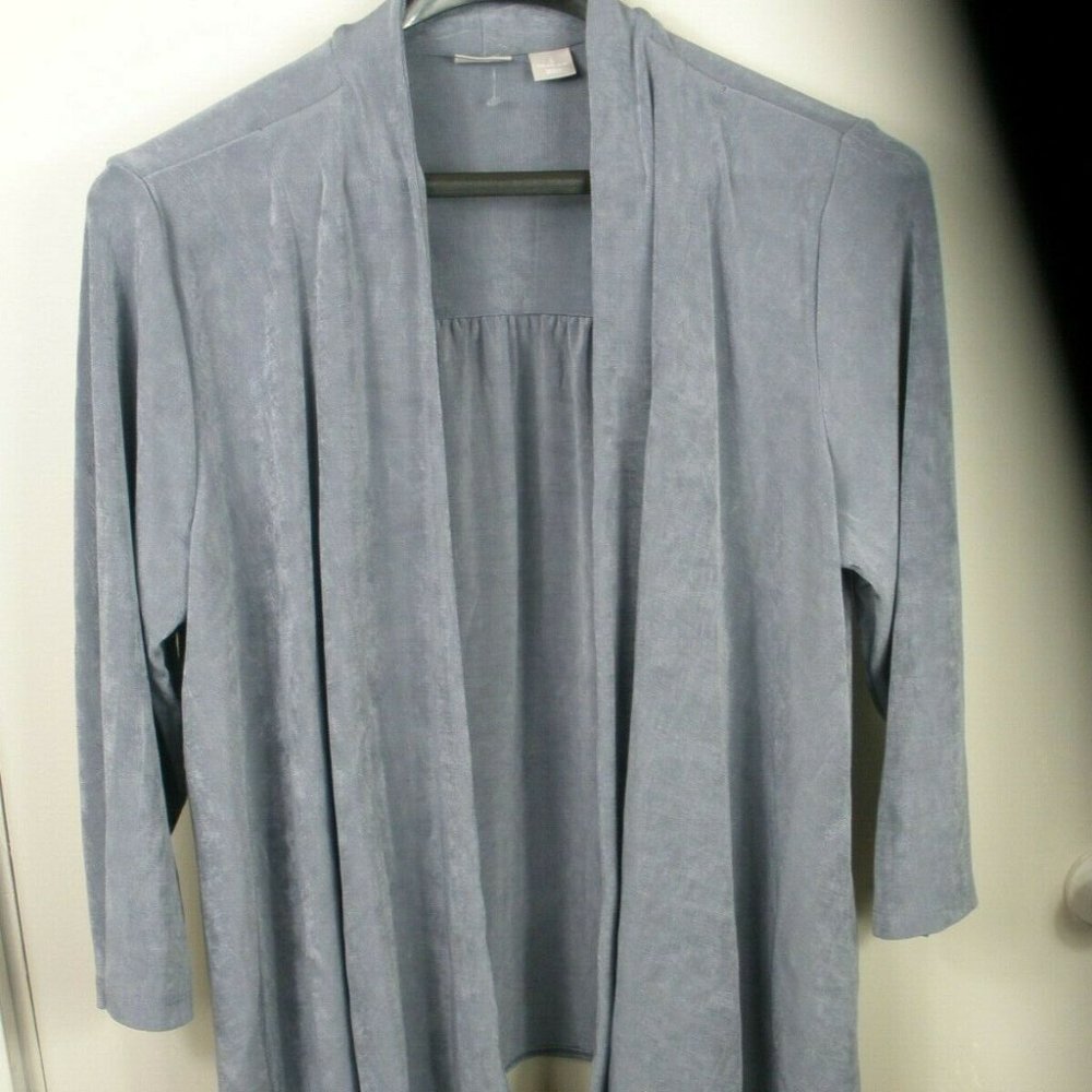 Chico's Classic Travelers Gray Jacket Sz 3 (16-18)